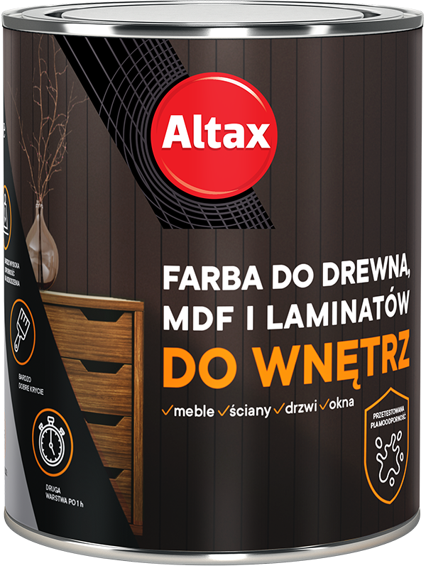 Farba do drewna, MDF i laminatów do wnętrz