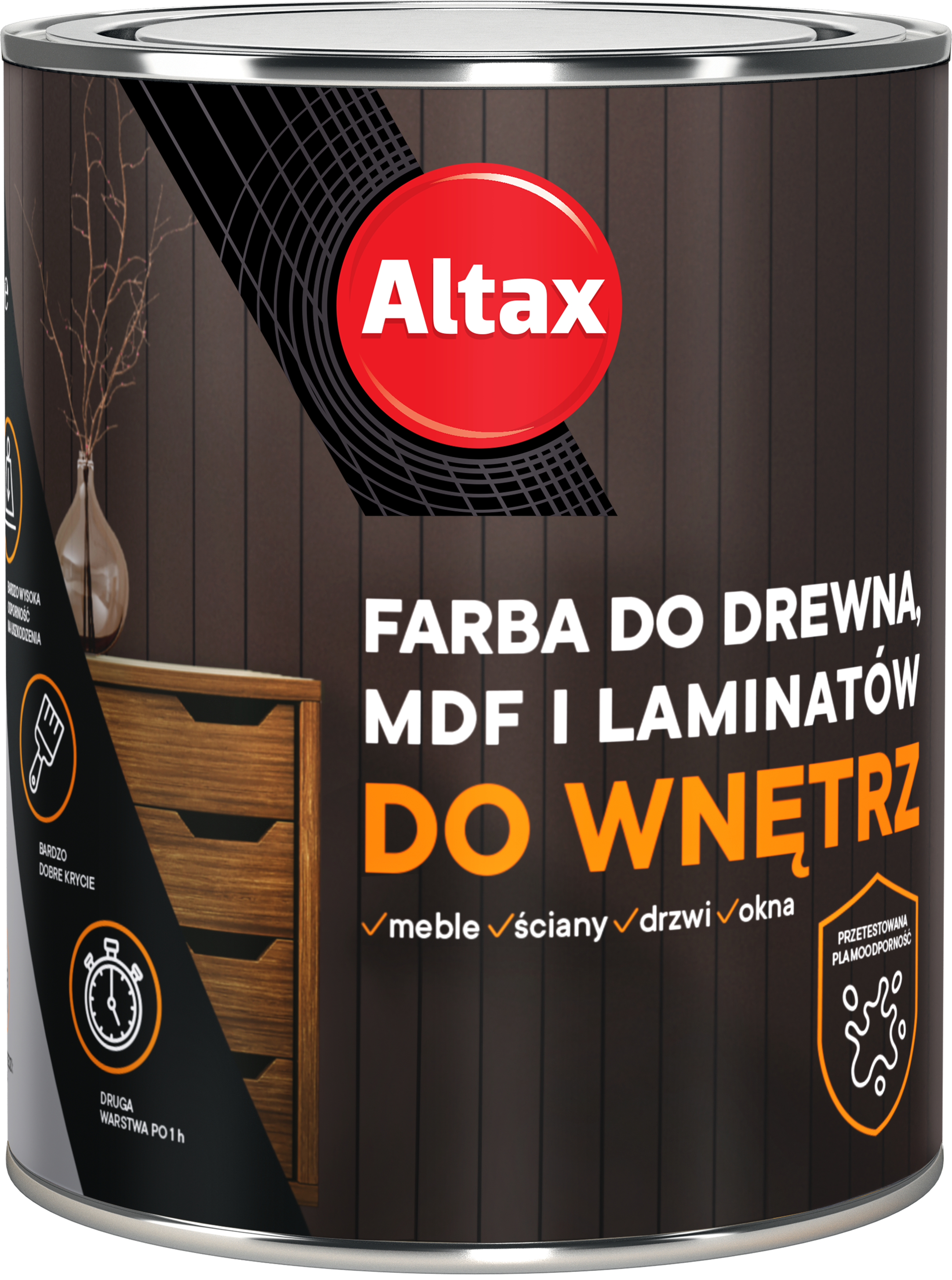 Farba do drewna, MDF i laminatów do wnętrz