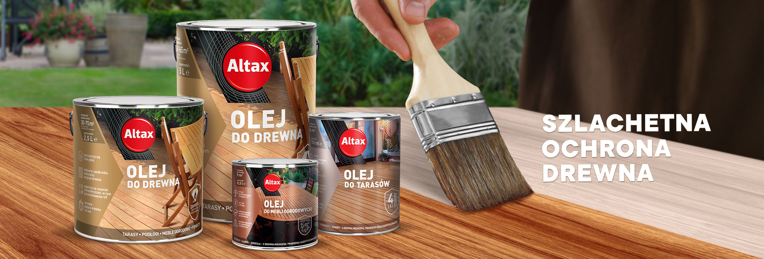 Altax Baner do slidera olej do drewna 2544x864